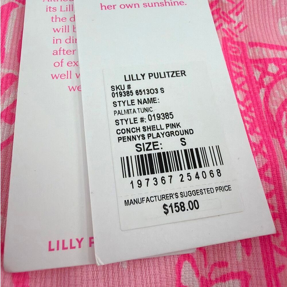 Lily Pulitzer Women's Conch Shell Pink Pennys Playground Palmita Tunic Size S - Picture 9 of 12